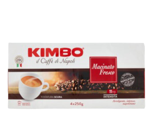 Kimbo caffè macinato fresco confezione da 4 da 250g