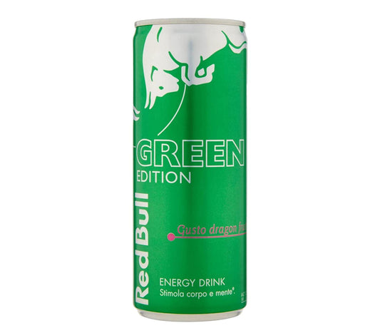 Redbull green edition energy drink gusto dragon fruit lattina da 25 cl