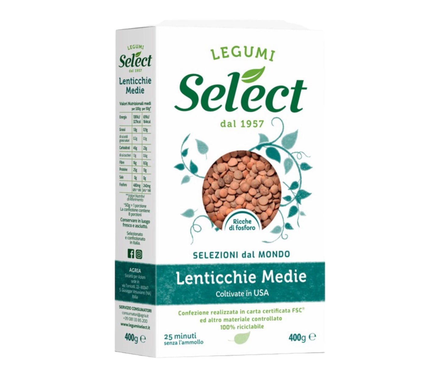 Select lenticchie medie selezioni dal mondo formato da 400g