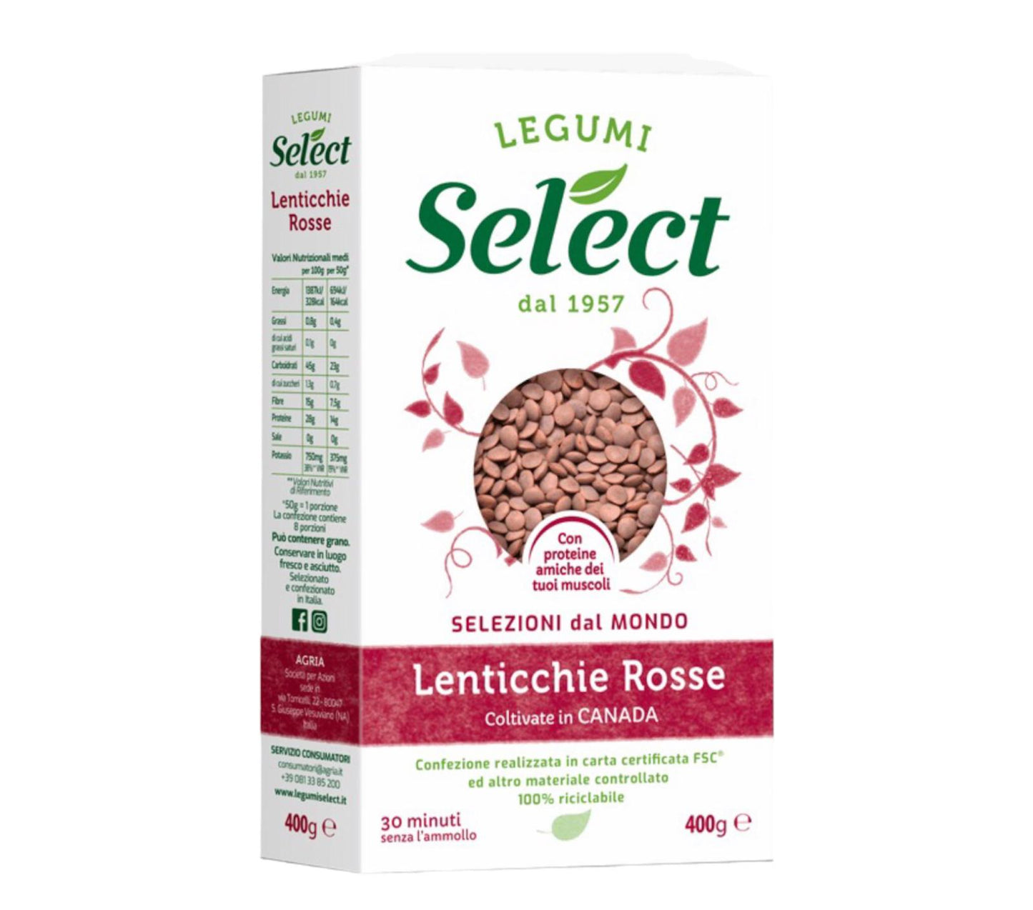 Select lenticchie rosse selezioni dal mondo formato da 400g
