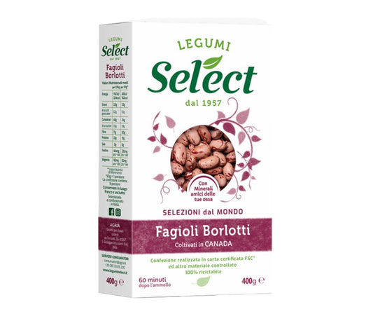 Select fagioli borlotti coltivati in Canada confezione da 400gr
