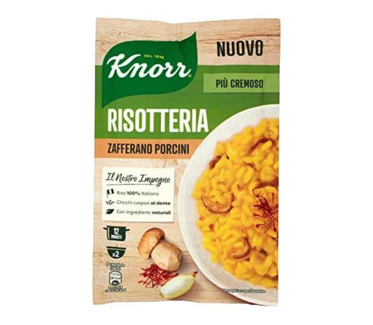 Knorr risotteria zafferano e porcini 100% riso italiano confezione da 175gr